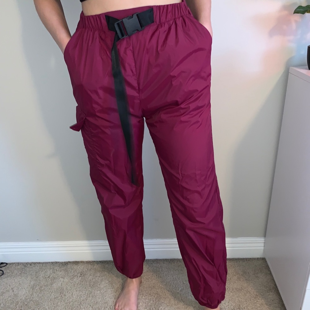 Pink parachute pants
